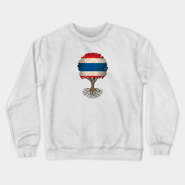 Tree of Life with Thai Flag Crewneck Sweatshirt by jeffbartels